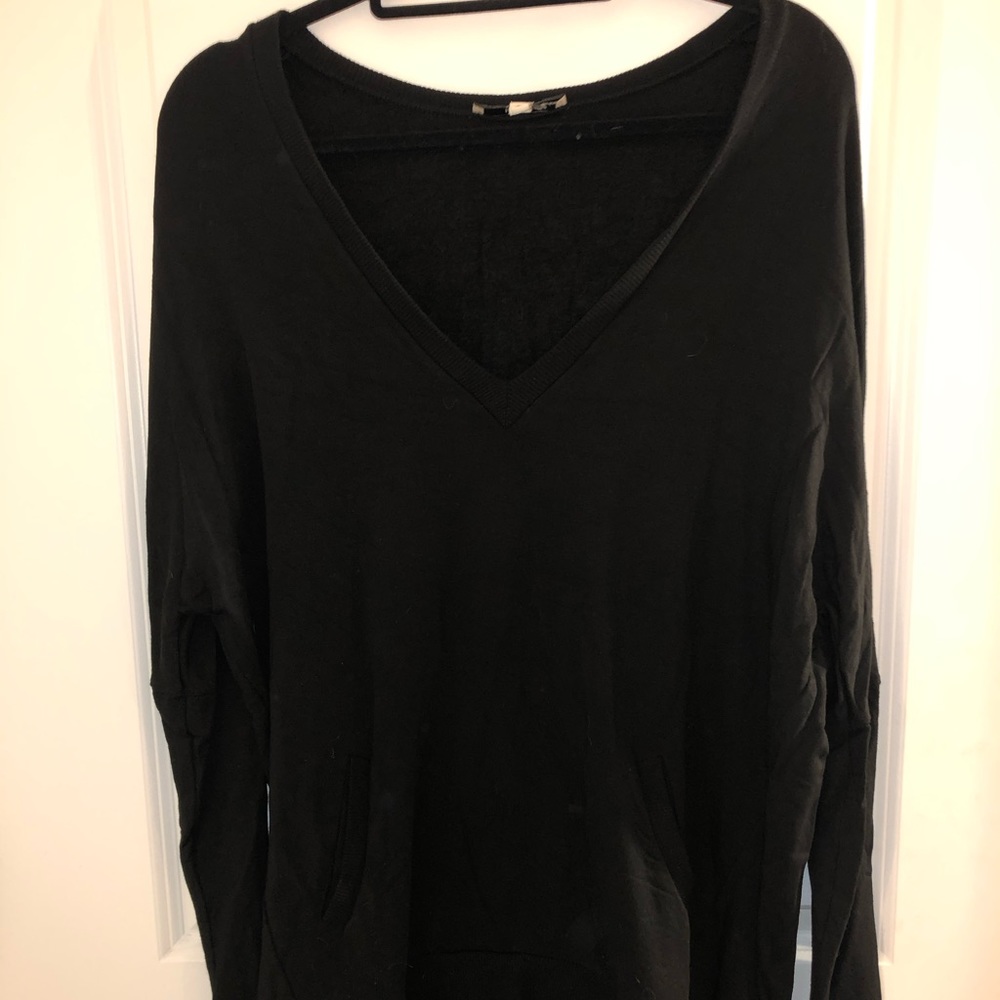 Express v neck sweatshirt material long sleeve